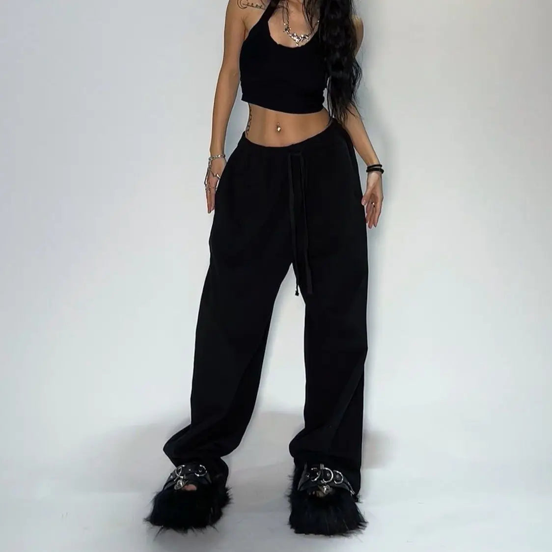 JAKE-Pantalones anchos Y2K
