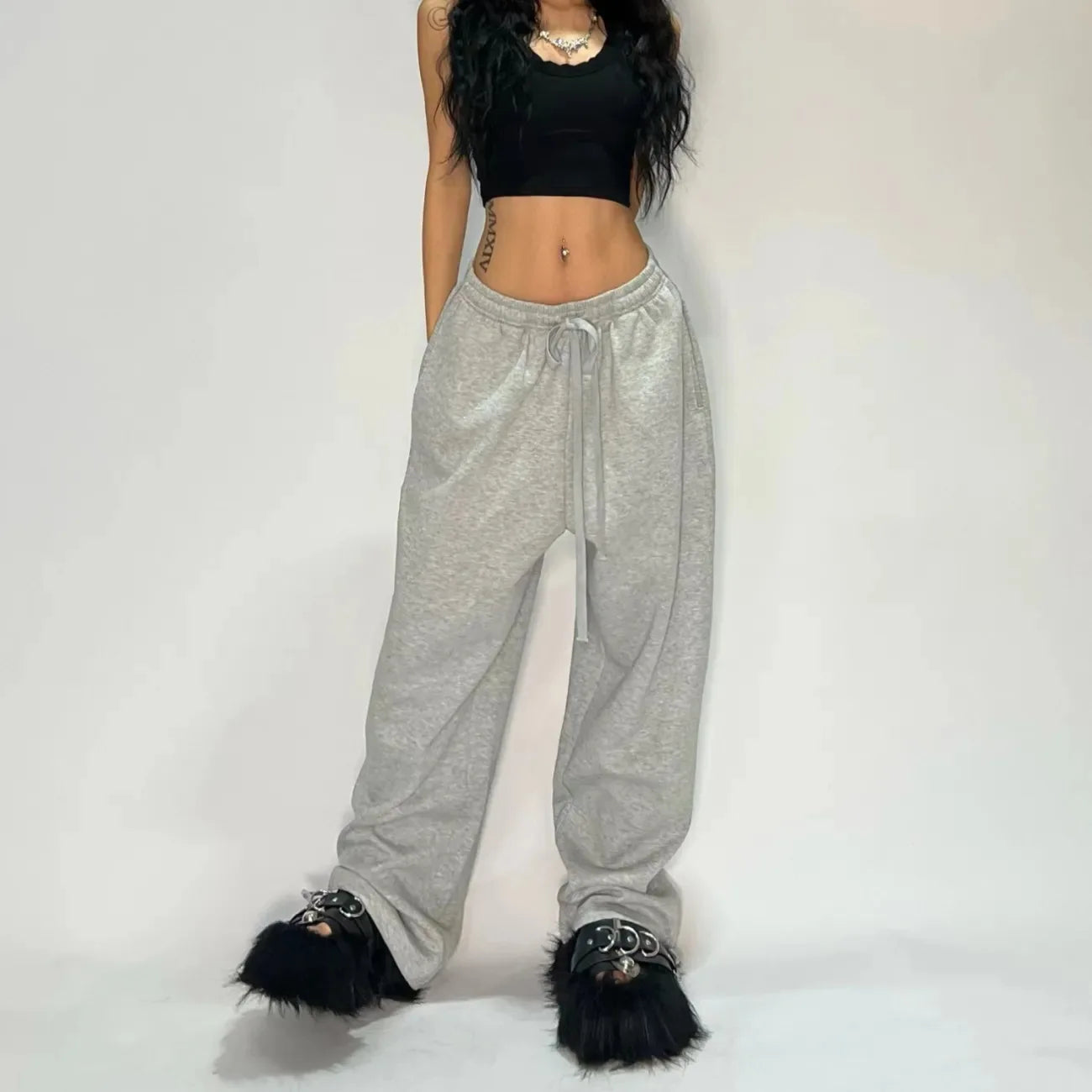 JAKE-Pantalones anchos Y2K