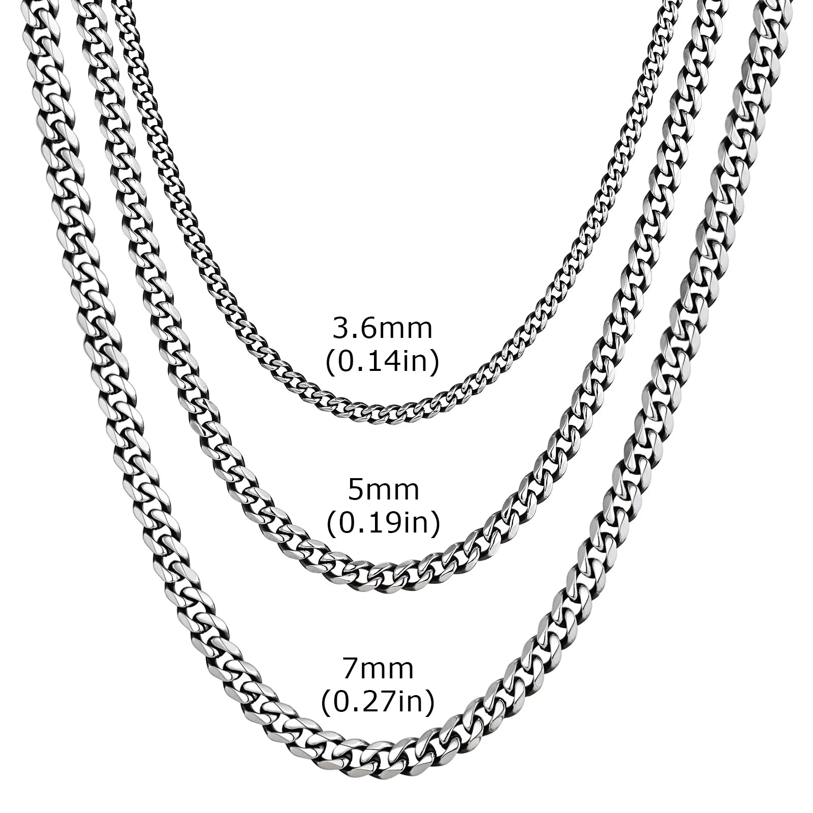 Cadena cubana 3/5/7mm